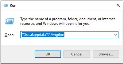 Opening %LocalAppData%\Avigilon